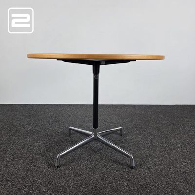 VITRA Kantinetafel Rond design by Charles and Ray Eames B90xH73 - eik fineer / chrome kruisvoet VITRA Kantinetafel Rond design by Charles and Ray Eames B90xH73 - eik fineer / chrome kruisvoet