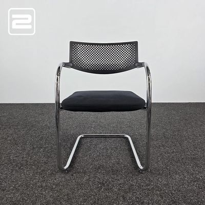 VITRA Visavis Vergaderstoel design by Antonio Citterio - zwarte stof / chrome cantilever