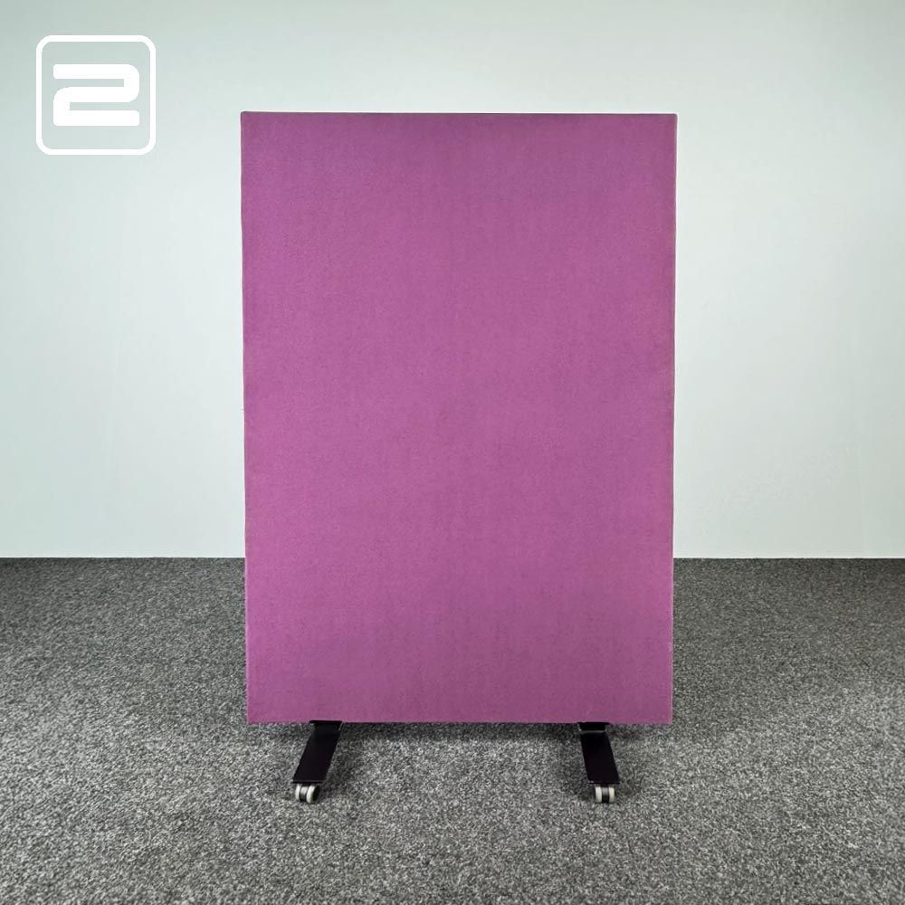 DRISAG Akoestische Scheidingswand H199xB120xD4, 5 - paars textiel / zwart metaal h-poot