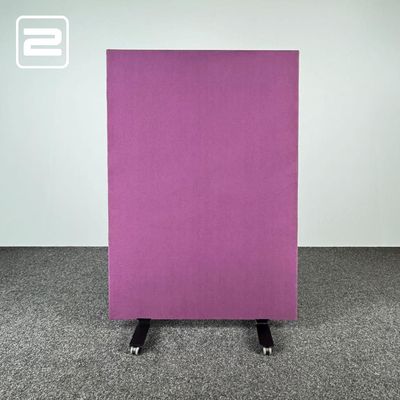 DRISAG Akoestische Scheidingswand H199xB120xD4, 5 - paars textiel / zwart metaal h-poot