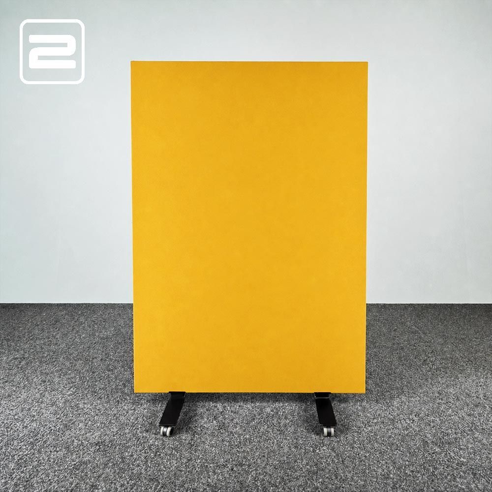 DRISAG Akoestische Scheidingswand H199xB120xD4, 5 - geel textiel / zwart metaal h-poot