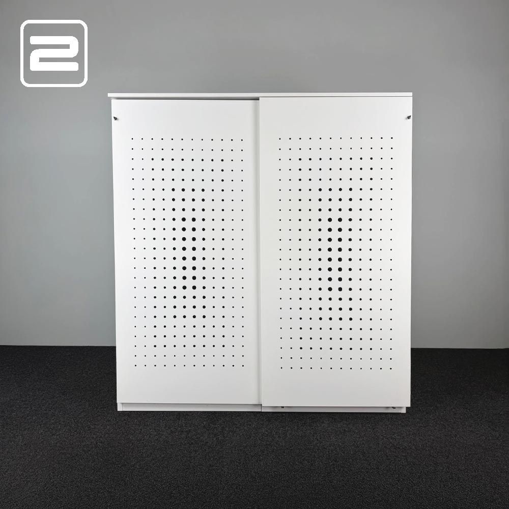 PAMI Hoge Schuifdeurkast H194xB180xD45 - wit metaal PAMI Hoge Schuifdeurkast H194xB180xD45 - wit metaal