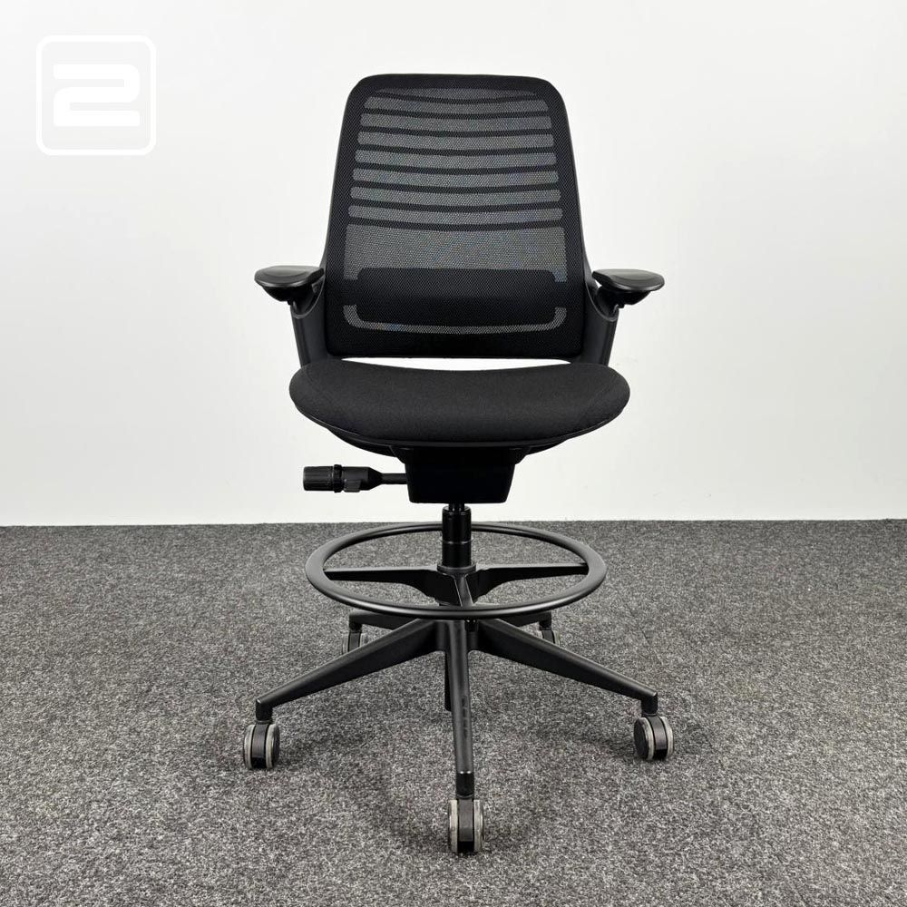STEELCASE Series 1 Bureaustoel Hoog - zwart stof / zwart kunststof kruisvoet STEELCASE Series 1 Bureaustoel Hoog - zwart stof / zwart kunststof kruisvoet