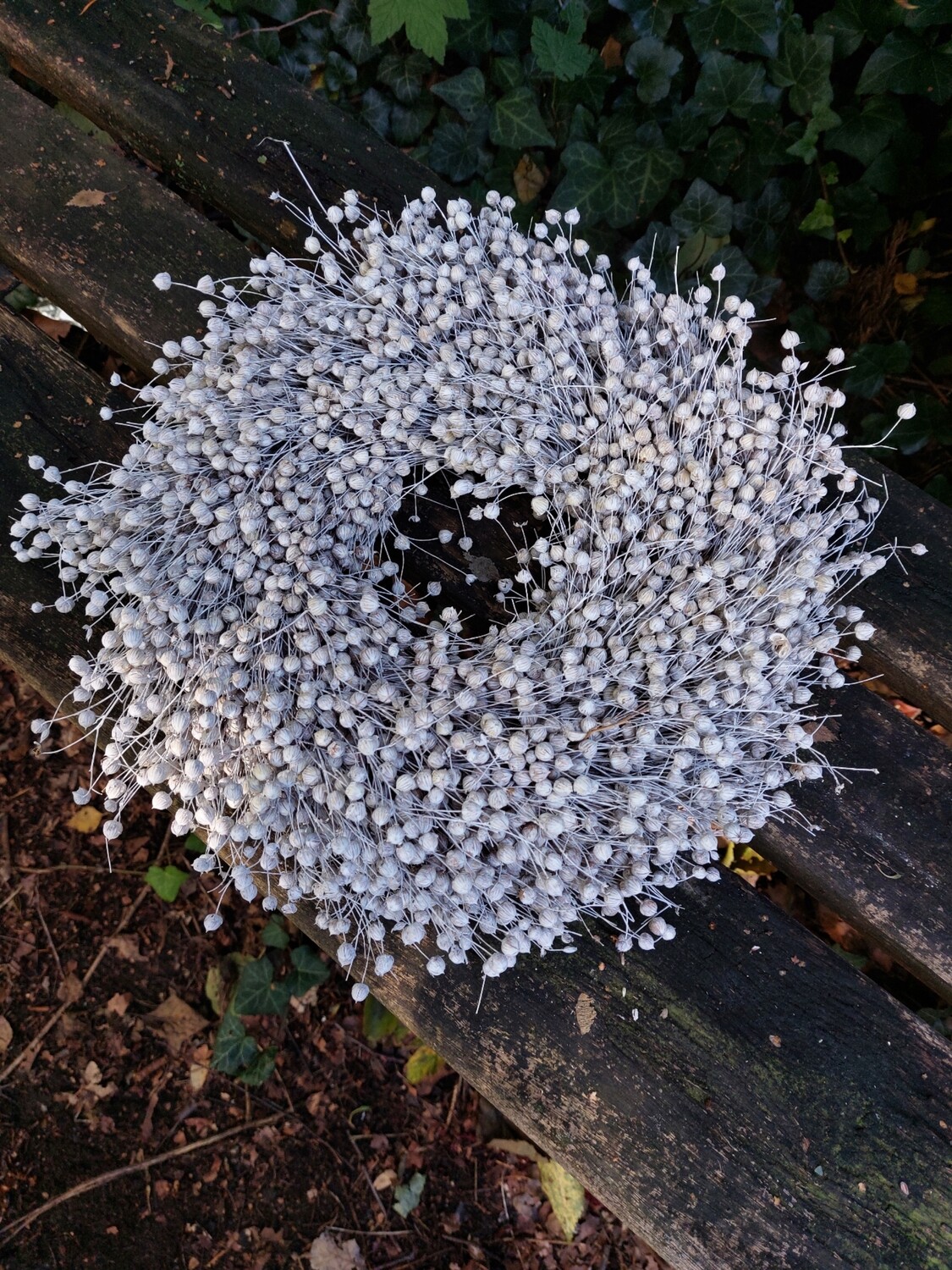 Flachskranz Weiß 30 cm