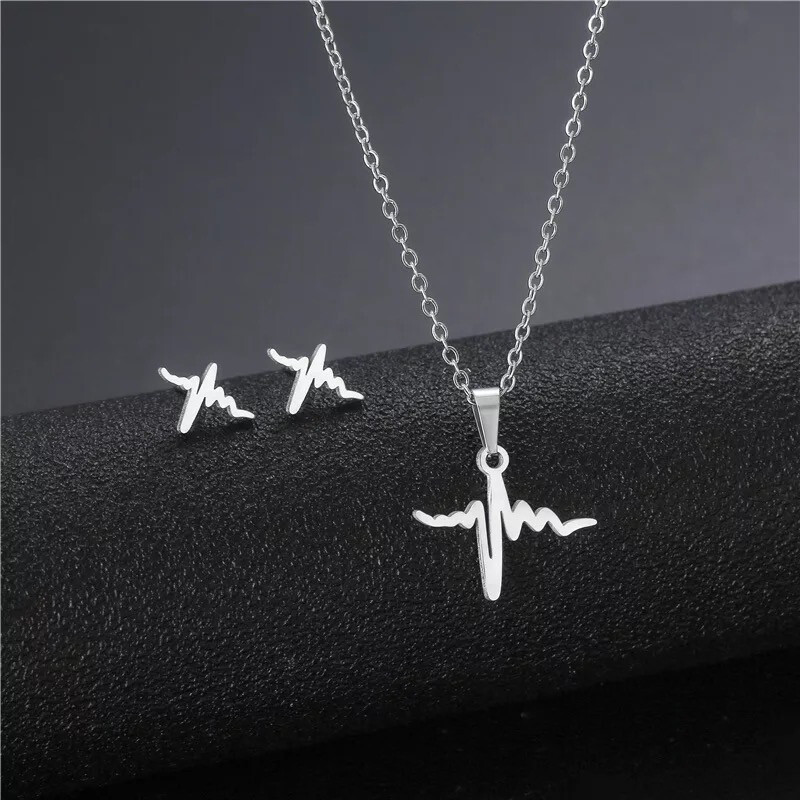 EKG Necklace Set