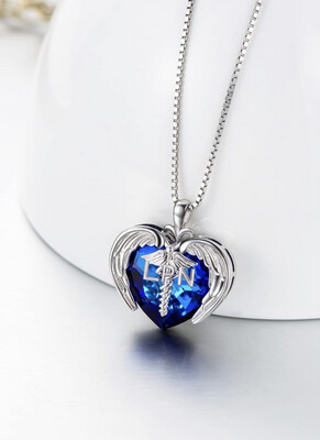 Blue Zircon Heart-shaped Necklace