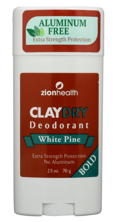 Zion Health Claydry Silk Deodorant White Pine