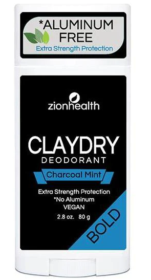 Zion Health Claydry Silk Deodorant Charcoal Mint