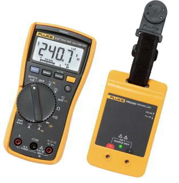 Fluke 117 Multimeter and PRV240 Proving Unit Kit