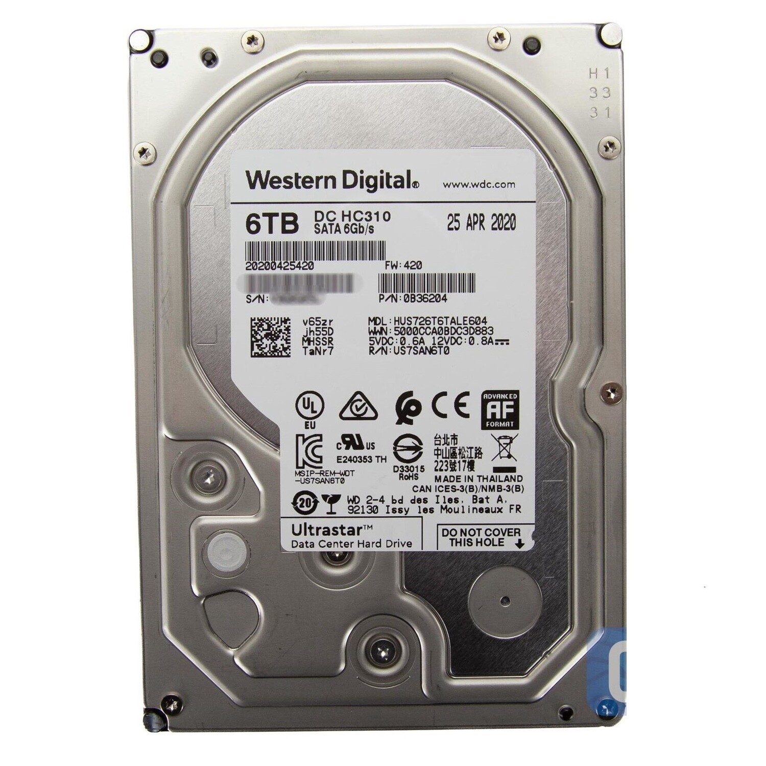 Disco Duro Sata Western Digital 6TB DCHC310 7200RPM 256 MB