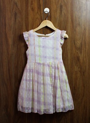 Chiffon dress with lined cotton(4 to 12 Yrs.)