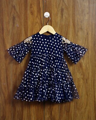 Party dress with lined cotton(1 to 4 Yrs.)