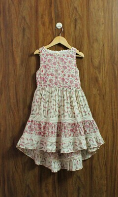 High low design cotton dress(4 to 12 Yrs.)