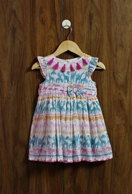 Zirafe print dress(6 months to 6 Yrs.)
