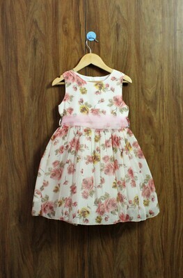 Party dress with lined cotton(4 to 12 Yrs)
