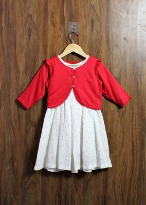 Red Shrug with frock(4 to 12 Yrs.)