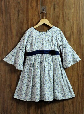 Bell Sleeve long Dress(4 to 14 Yrs.)