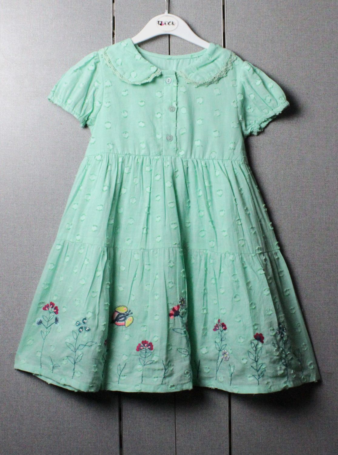 Emb cotton frock 2 to 9-10 years