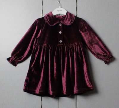 Velvet dress for light winter(1 to 6-7 years)