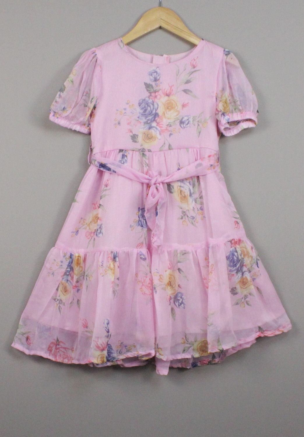 chiffon with lined cotton(4 to 12 yrs)