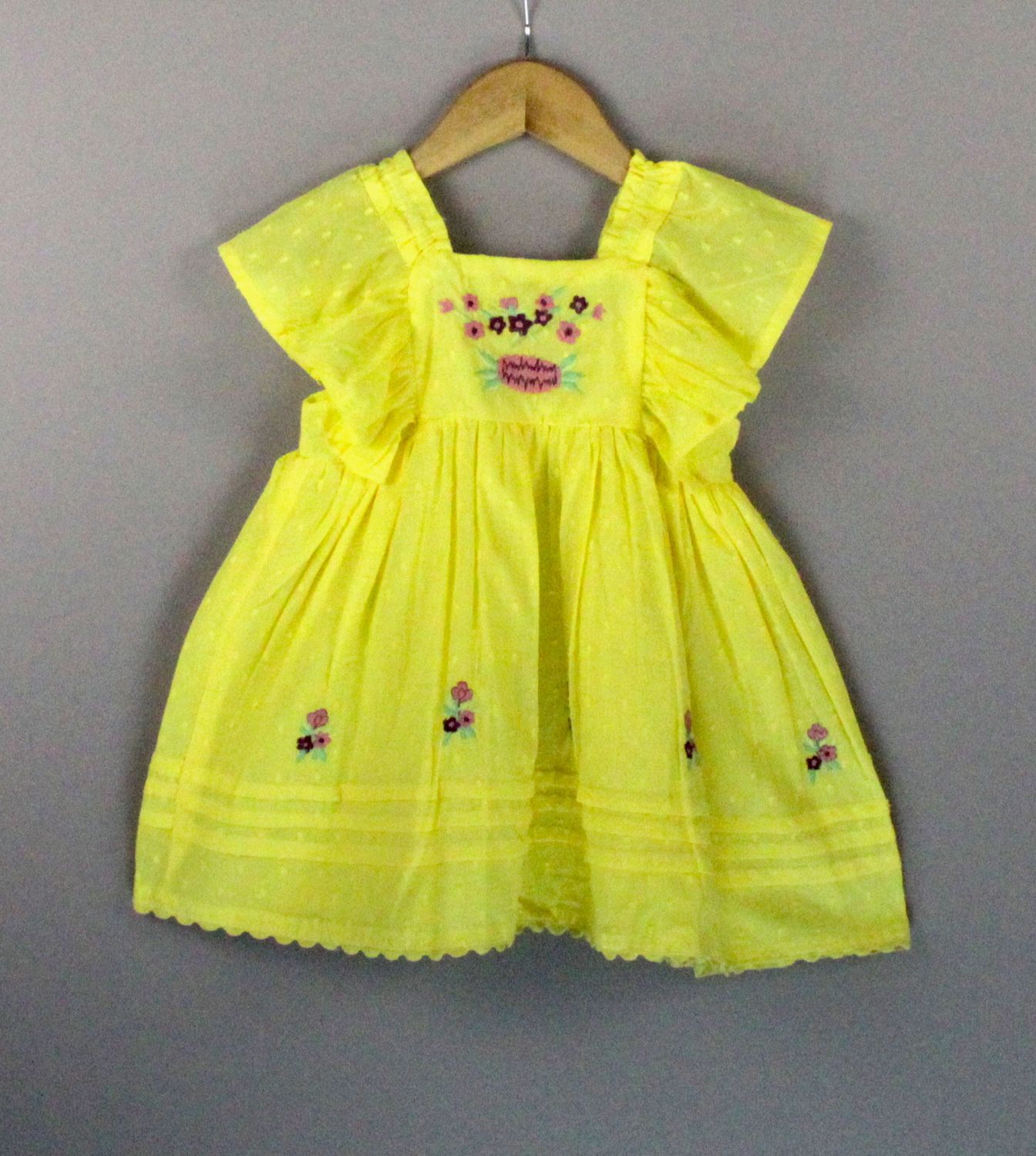 Emb cotton frock(1 to 5-6 yrs)