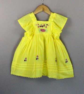 Emb cotton frock(1 to 5-6 yrs)