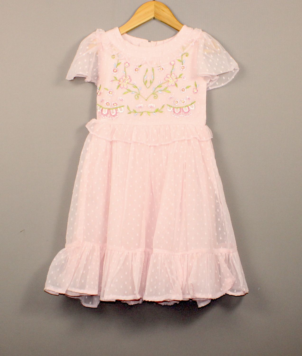 Emboridry ciffon with lined cotton (4 to 12 yrs)