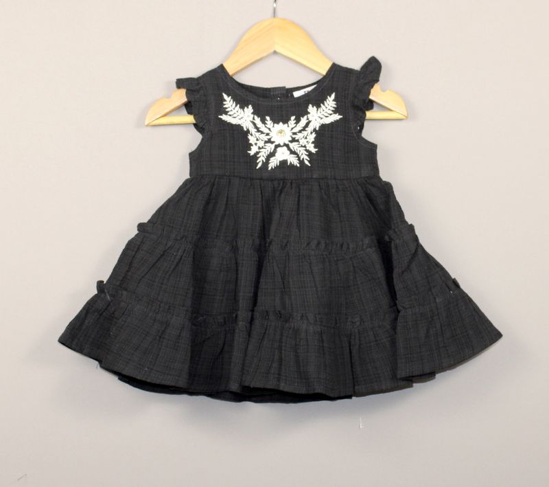 cotton black dress(1 to 5-6 years)