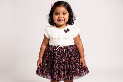 Floral Royalty Cotton Net Frock