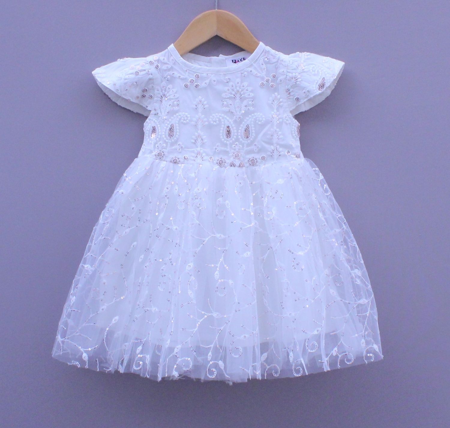 Sequin detailing Net Party Frock