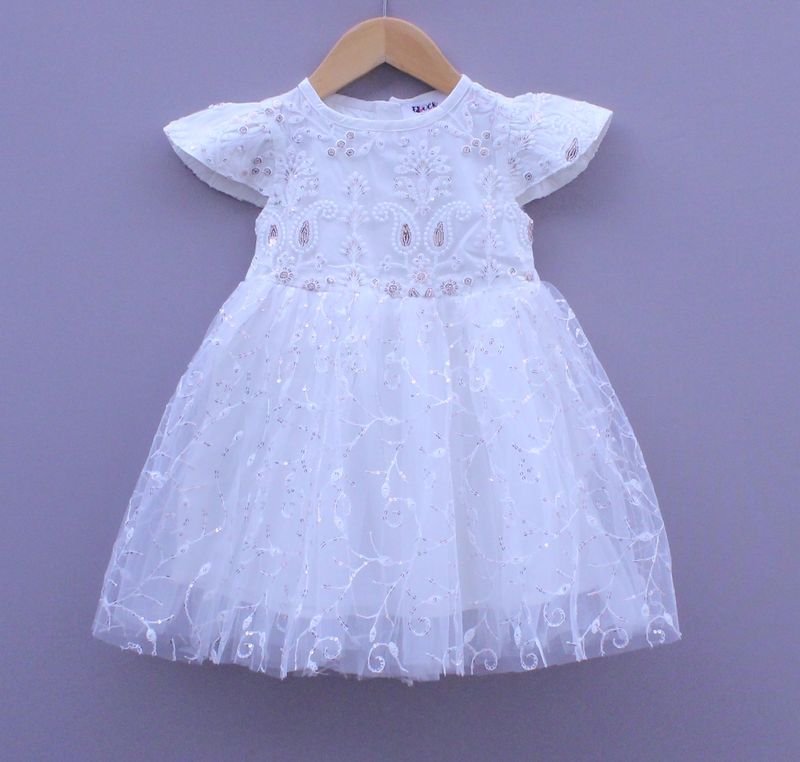 Sequin detailing Net Party Frock