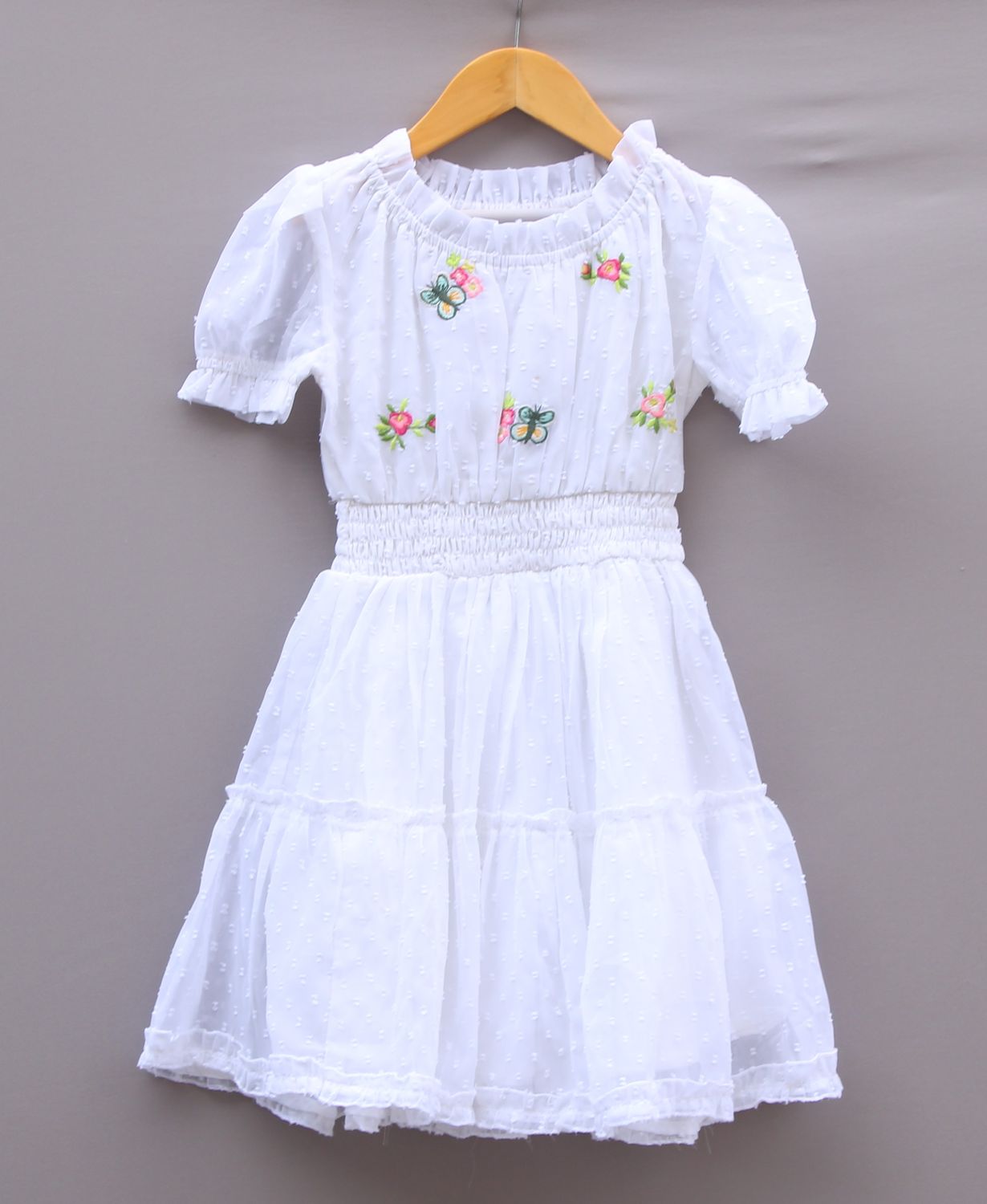 White Embroidered Frock
