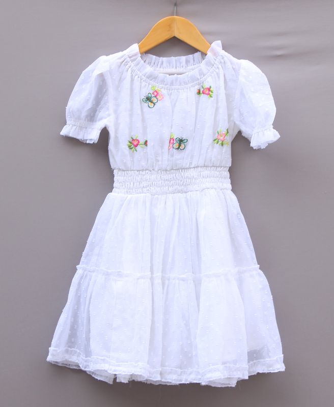 White Embroidered Frock