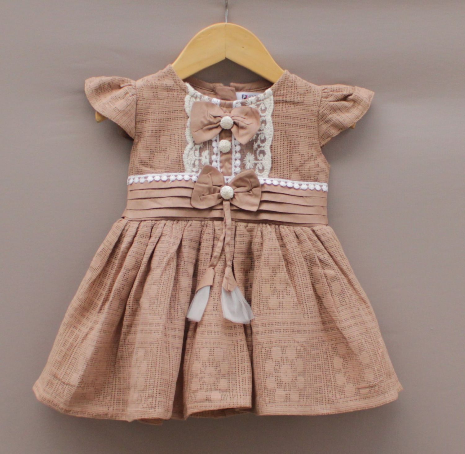 ​Girls Brown Designer Party Wear Dress