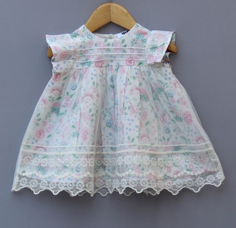 Pastel Floral Net Layered Party Dress