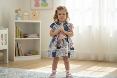 Blue &amp; Pink Patchwork Floral Cotton Frock