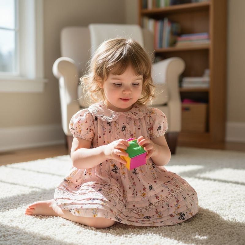 Peach Floral Printed Cotton Frock for Baby Girls | Lace Detailing &amp; Peter Pan Collar.
