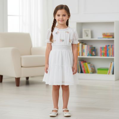 White Embroidered Frock