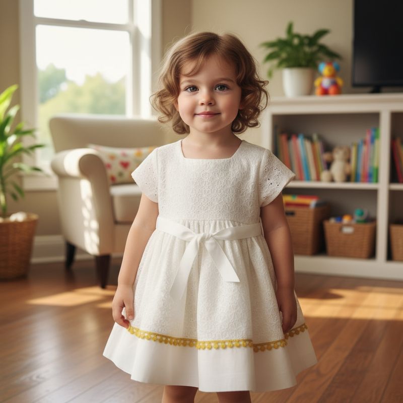 White Cotton Embroidered Frocks