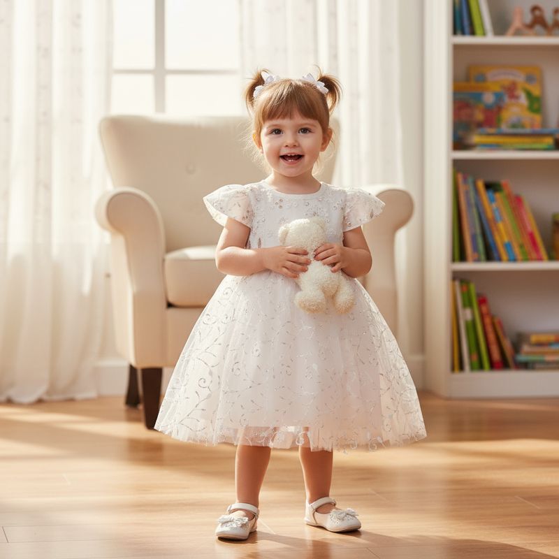 Sequin detailing Net Party Frock