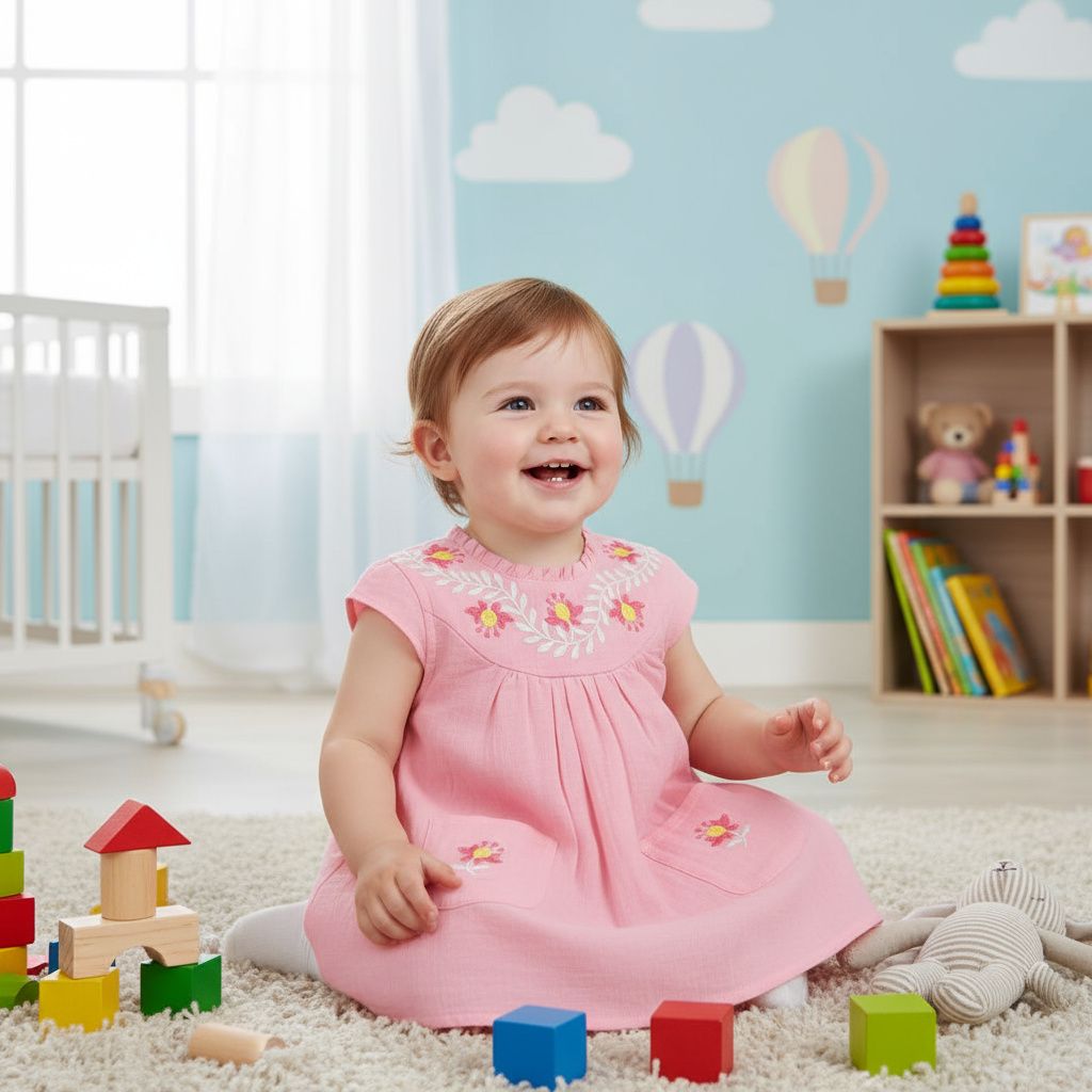 emboridry cotton dress(6 months to 3 years)