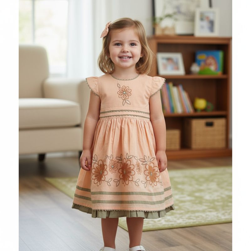 Embroidered Cotton Frock for Baby Girls
