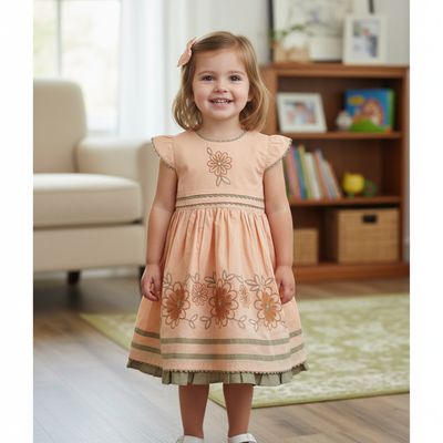 Embroidered Cotton Frock for Baby Girls