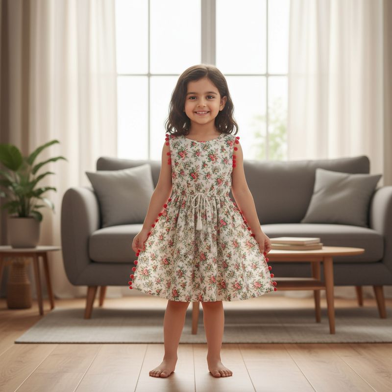 ​Floral Printed Cotton Frock