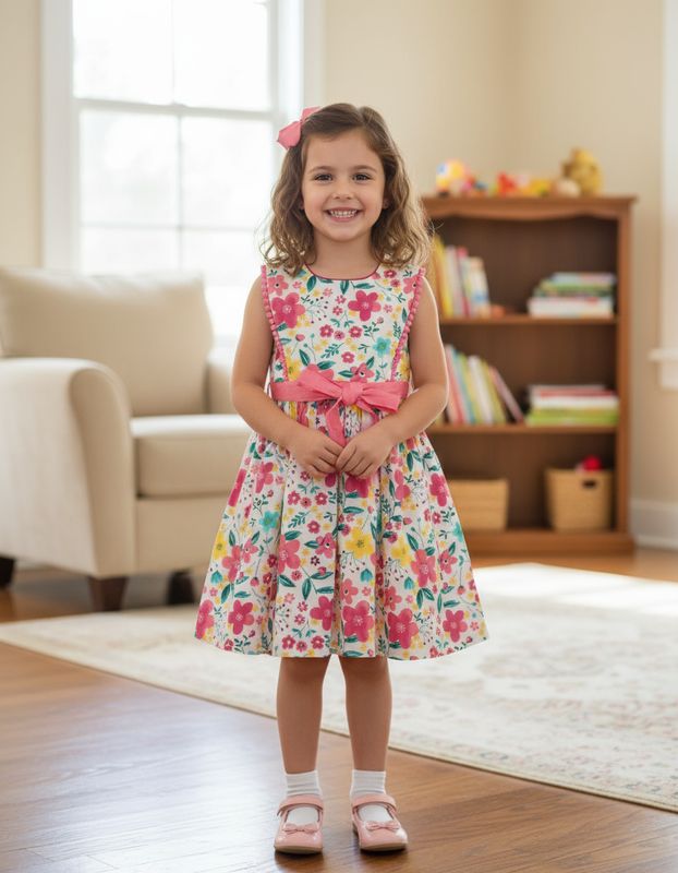 Floral Printed Cotton Frock