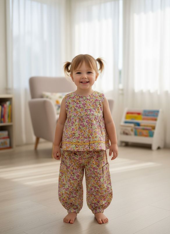 Floral Co-Ord Set Sleeveless Top &amp; Balloon Pants