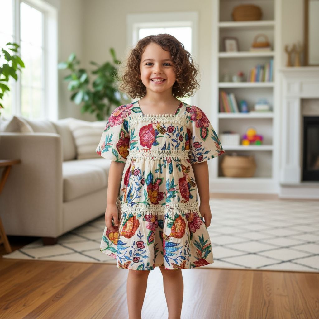 Cotton Floral Frock – Soft, Breathable