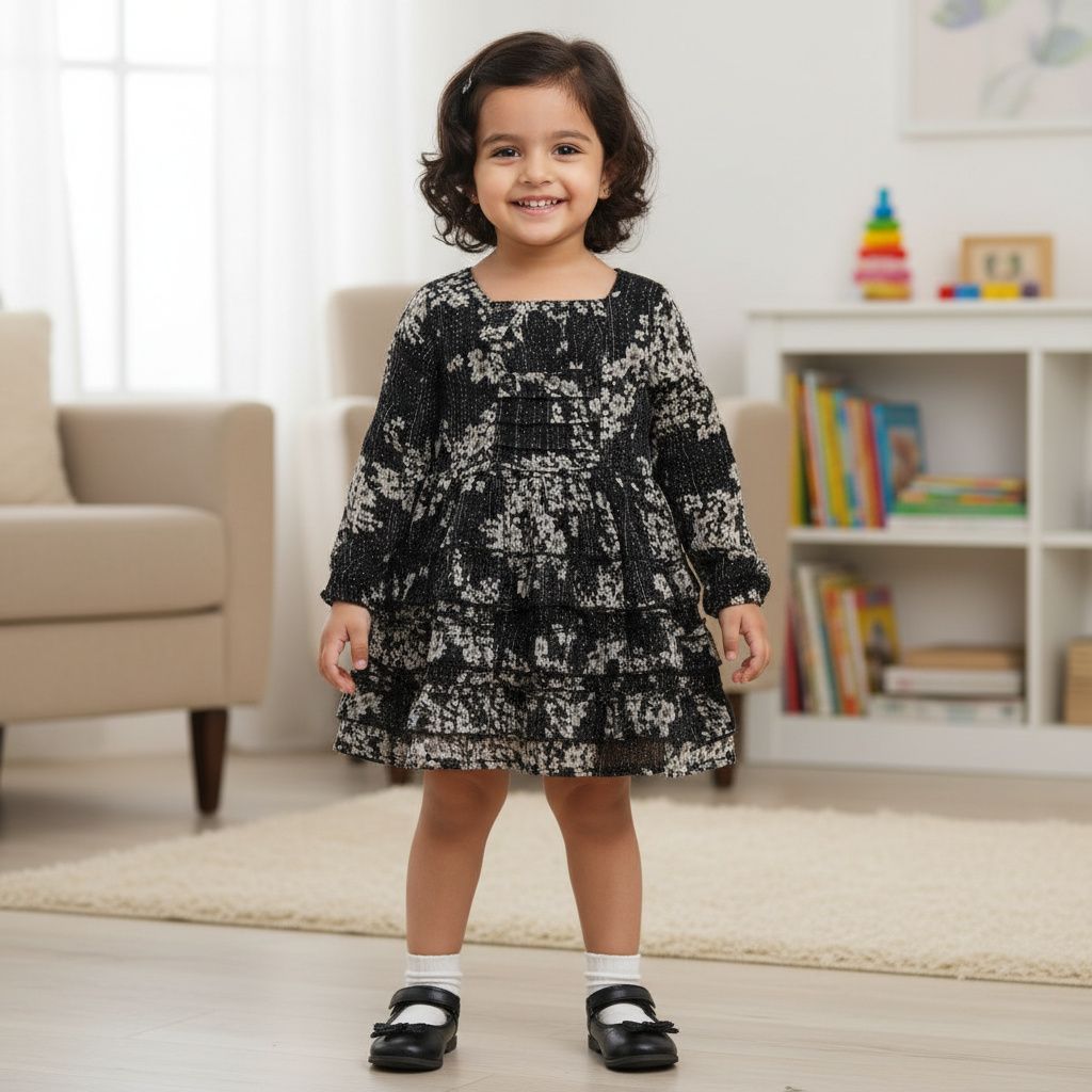 Premium Black Floral Chiffon