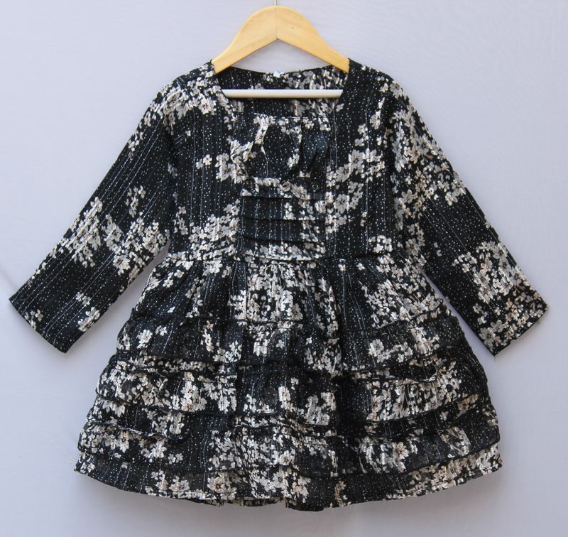 Premium Black Floral Chiffon