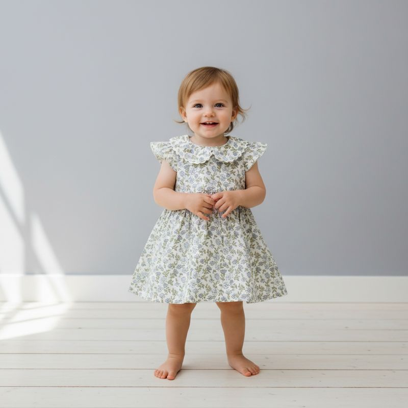 Girls Pure Cotton Floral Frock